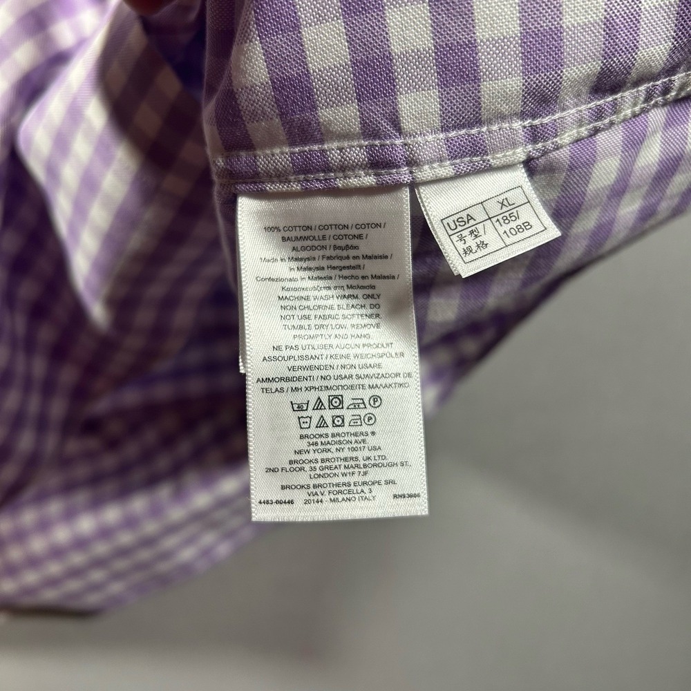 Mens Brooks Brothers 1818 Regent XL Purple Oxford Sheep Logo Dress Shirt - Picture 4 of 8
